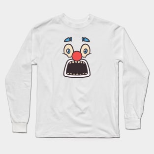 Funny Clown Face Cartoon Illustration Long Sleeve T-Shirt